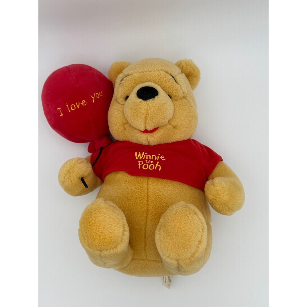 Disney Winnie The Pooh Plush “I Love You” Balloon 2003 Vintage Stuffed Toy 10”